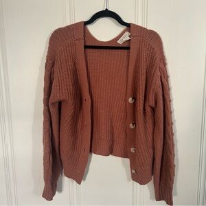 Jessica Simpson Brown Knit Cardigan Sweater